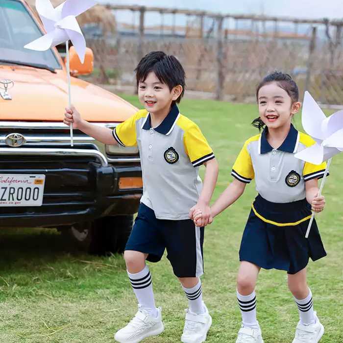 Áo polo đồng phục học sinh tiểu học màu ghi - Ảnh 4