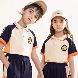 Áo polo đồng phục học sinh tiểu học màu nâu tanin