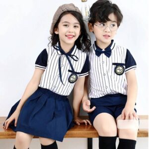 Mẫu áo polo kẻ sọc đồng phục học sinh cấp 1 thanh lịch