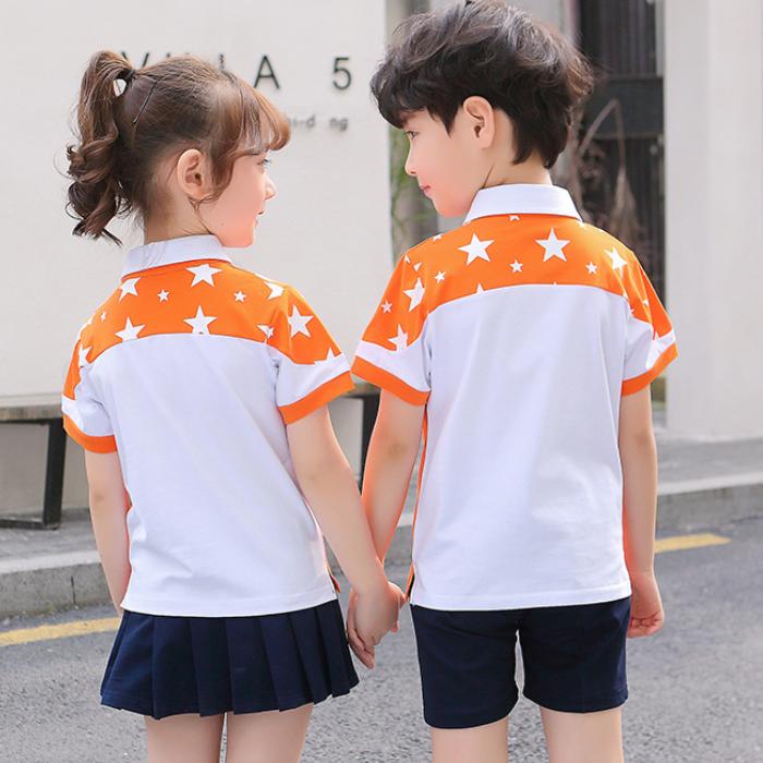Áo polo ngắn tay đồng phục học sinh cấp 1 màu cam - Ảnh 3