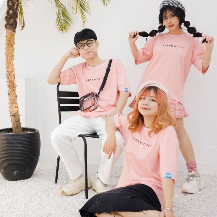 Mẫu Áo Simple Lớp 10a4 Stand By Me với sắc hồng thời thượng