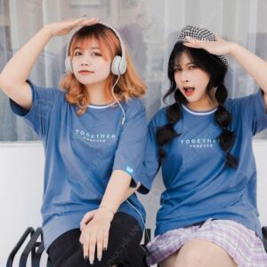 Mẫu Áo Simple Lớp Together Forever màu xanh thanh lịch