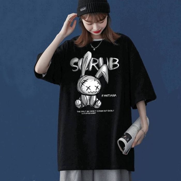 Áo thun cổ tròn hình thỏ rabbit ấn tượng, siêu hot, chất lượng cao cấp - Ảnh 5