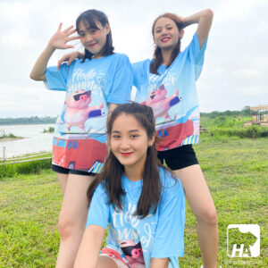 Mẫu Áo Thun Đồng Phục Du Lịch 3D Slogan Hello Summer