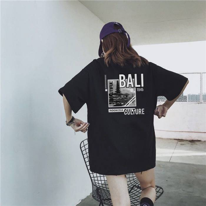 Mẫu áo thun hình đảo Bali Indonesia màu đen thời thượng - Ảnh 2