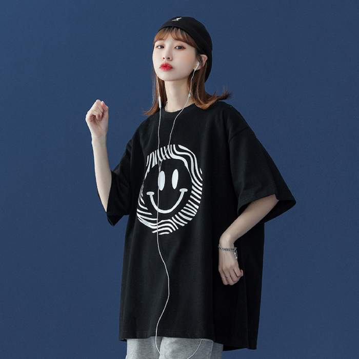 Áo thun hình mặt cười thiết kế hiện đại, style cá tính - Ảnh 2