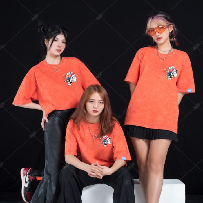Mẫu Áo Wash Màu Cam Sao Đỏ Anti Drama - Ngông Collection - Ảnh 2