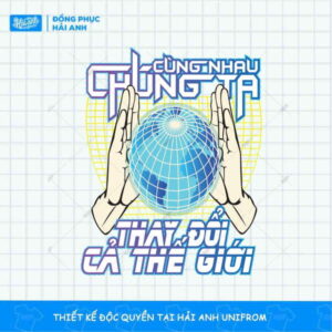Mẫu Hình In Typographic Chúng Ta Cùng Nhau Thay Đổi Cả Thế Giới