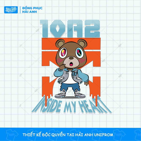 Mẫu Hình In Typographic Hình Gấu Bear