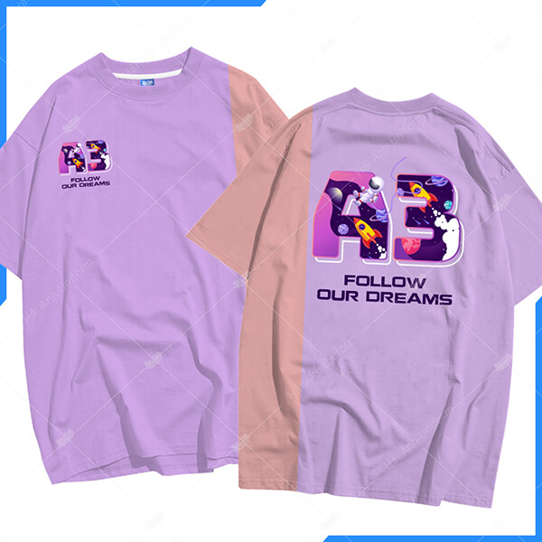 Mẫu Áo Lớp Colormix Màu Tím Lợt + Tôm A3