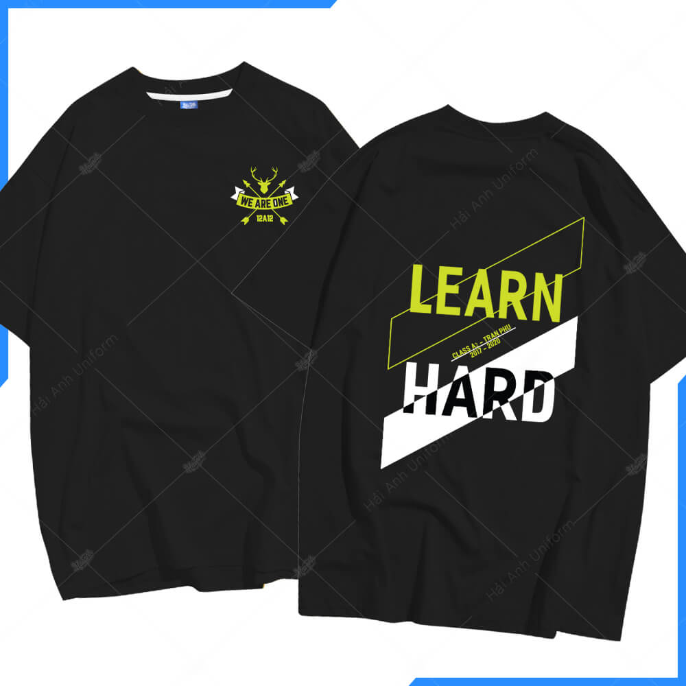 Mẫu Áo Lớp Oversize Cổ Tròn Màu Đen 12A12