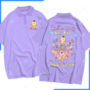 Mẫu Áo Lớp Polo Oversize Màu Tím Thanos