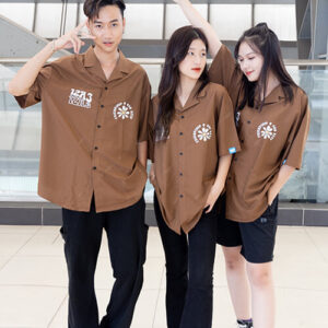 Mẫu Áo Lớp Sơ Mi Hadez Màu Nâu Choco