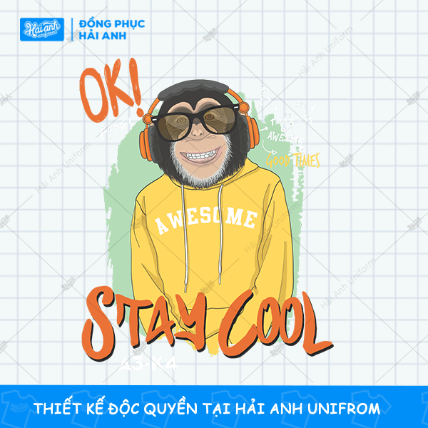 Mẫu Hình In Động Vật OK Stay Cool